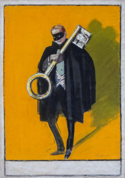 Esquisse publicitaire : Homme à la clé (L')