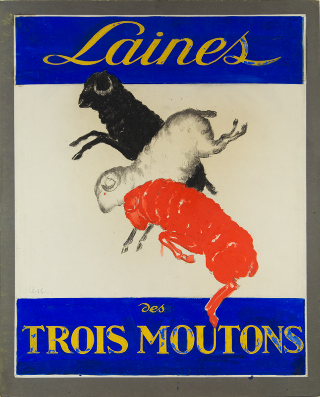 Esquisse publicitaire : Laines des Trois Moutons