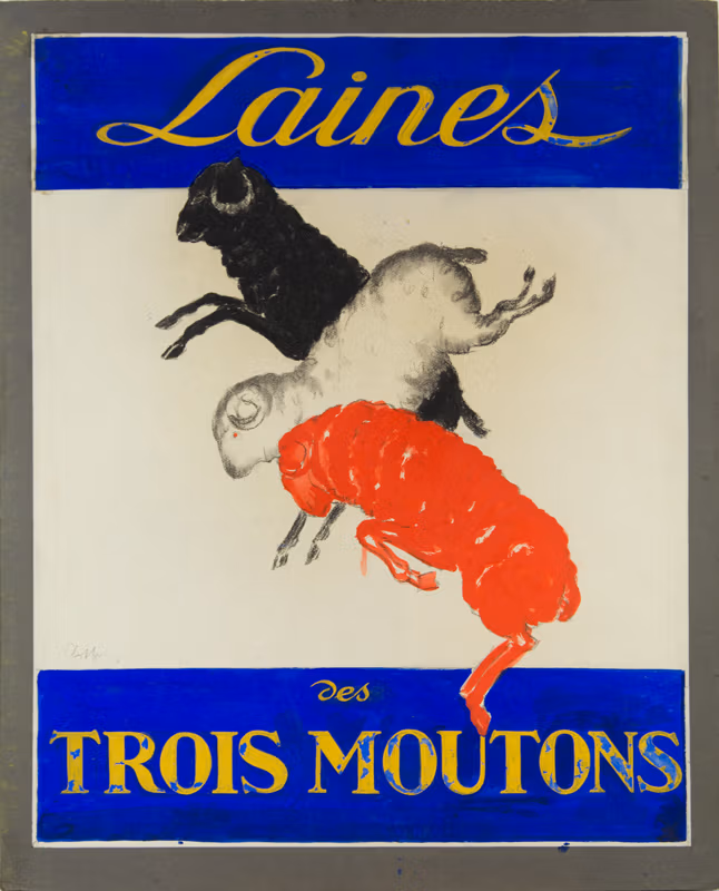Esquisse publicitaire : Laines des Trois Moutons