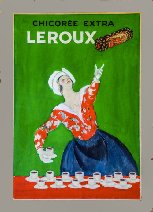 Esquisse publicitaire : Leroux / Chicorée extra