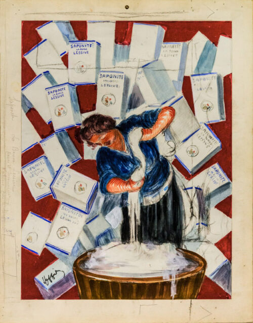 Esquisse publicitaire : Lessive Saponite