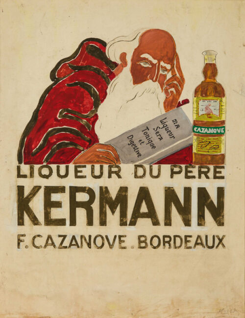 Esquisse publicitaire : Liqueur du Père Kermann