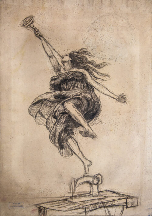 Esquisse publicitaire : Machine à coudre