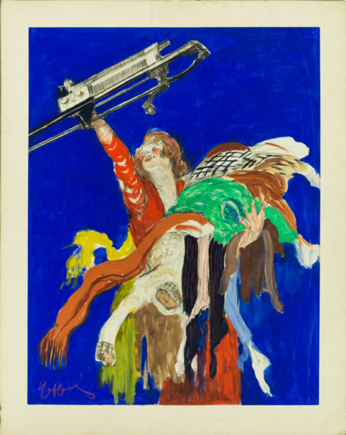 Esquisse publicitaire : Machine à tricoter