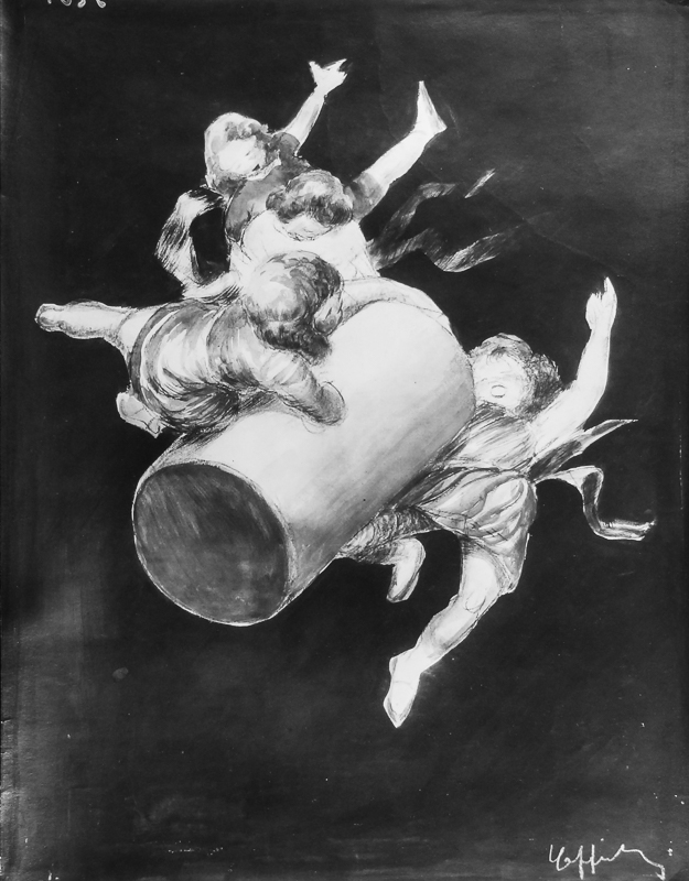 1921 - Quatre enfants virevoltent autour d'une boîte de maïzena.