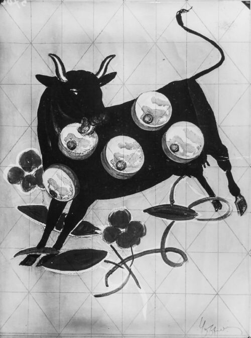 1928 - Dans un pré où pousse une jolie fleur bleue