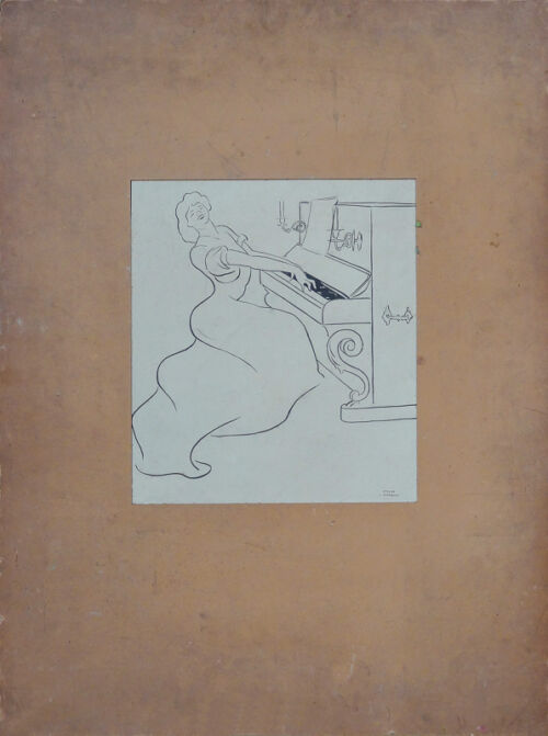 Esquisse publicitaire : Pianos Ortiz & Cusso