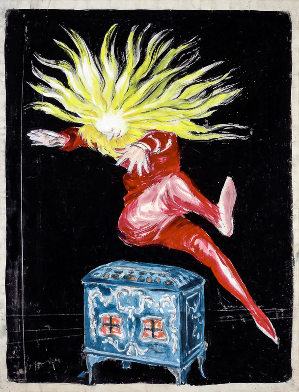 1925 - A man dressed in red with hair like the sun