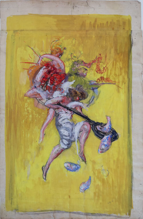 Esquisse publicitaire : Poissons et crustacés