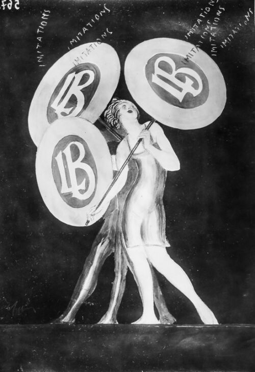 1928 - Deux personnages montrent leurs sous-vêtements à l'abri des agressions extérieurs sous une sorte d'ombrelle.