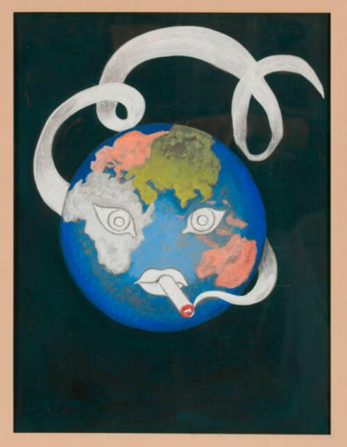 1937 ca. - The earth smokes a cigarette. Its smoke goes all around it. - Leonetto Cappiello