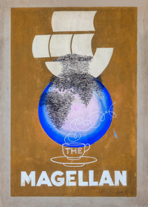 Esquisse publicitaire : Thé Magellan