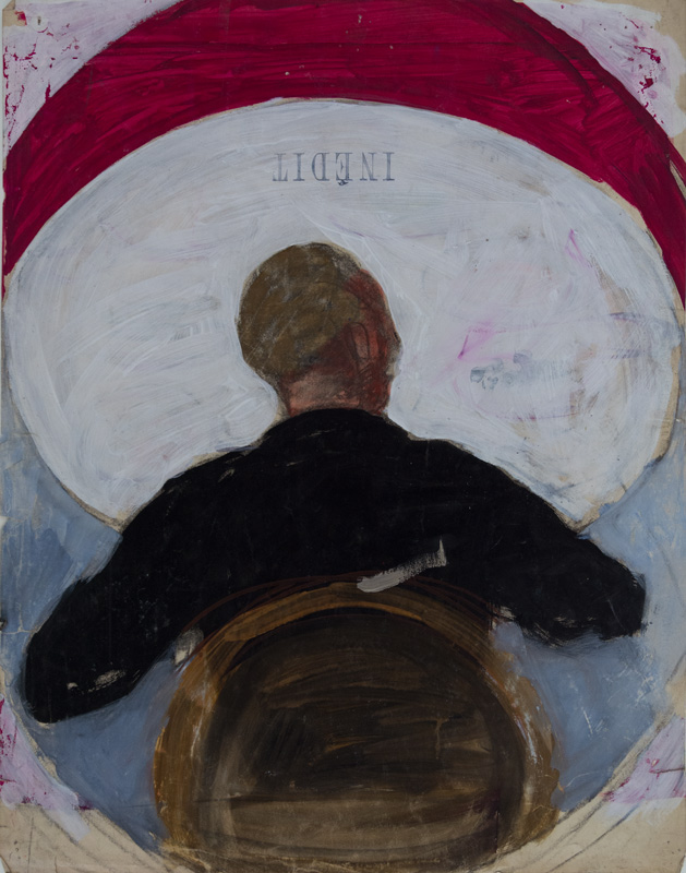 avance en tenant une bouteille de whisky comme si c'était une lanterne. - Leonetto Cappiello