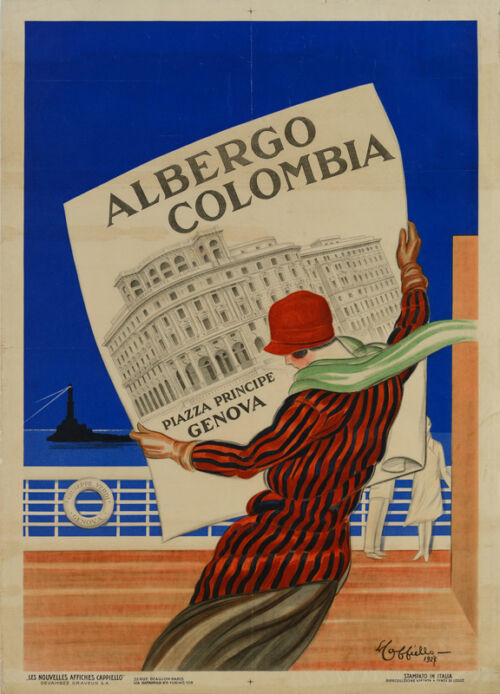 Lithographie publicitaire : Albergo Colombia