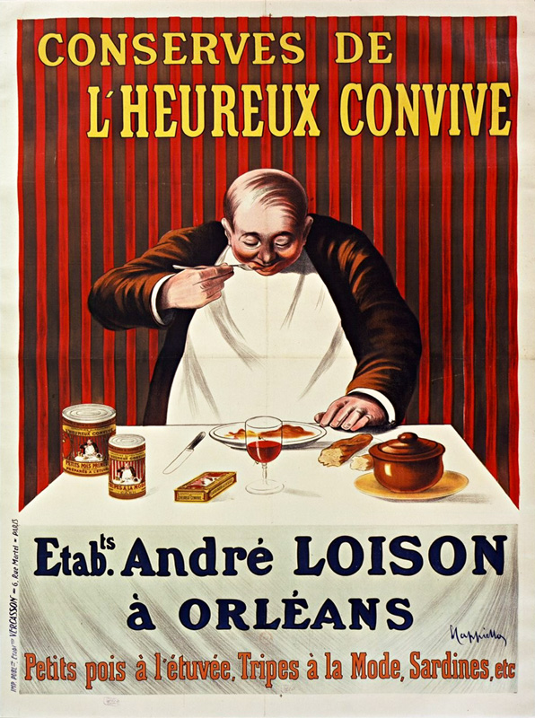 Advertising lithograph: André Loison / Canned goods