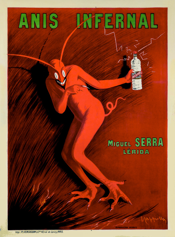 Lithographie publicitaire : Anis Infernal