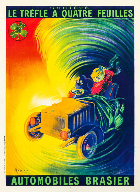 Lithographie publicitaire : Automobiles Brasier