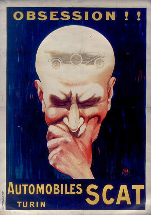 Lithographie publicitaire : Automobiles SCAT