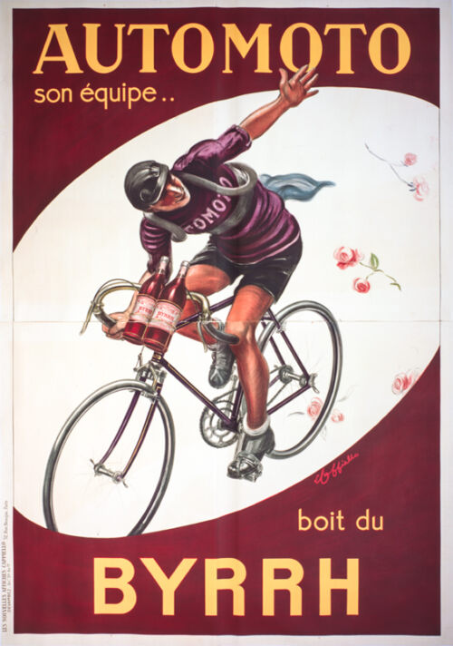 Lithographie publicitaire : Automoto - Byrrh