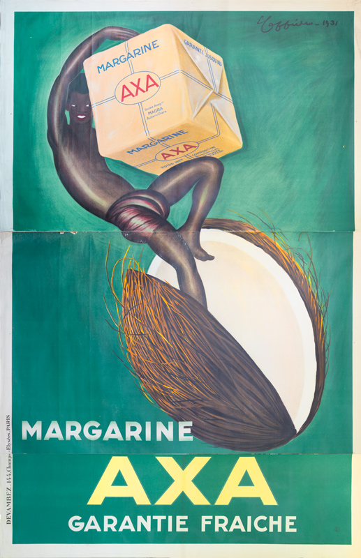 portant avec lui un paquet de margarine. Cette lithographie est une adaptation de l'esquisse pour "La Cocose" - Leonetto Cappiello