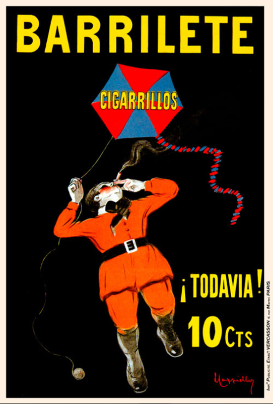Advertising lithograph: Barrilete / cigarillos