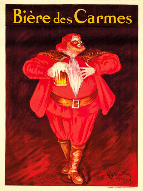 1920 - Une sorte de Falstaff se régale avec une chope de bière débordante. - Leonetto Cappiello