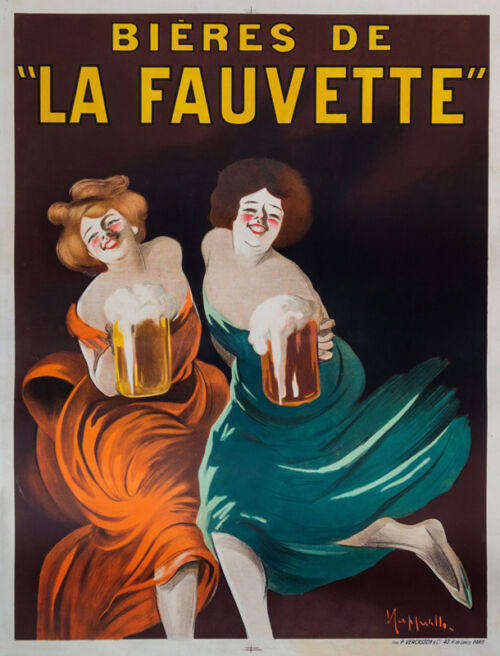 Lithographie publicitaire : Bières de "La Fauvette"