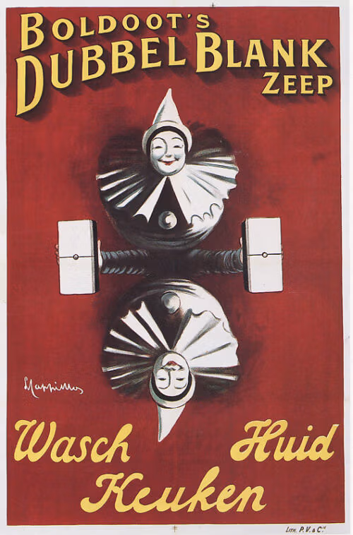Lithographie publicitaire : Boldoot's Dubbel Blank Zeep