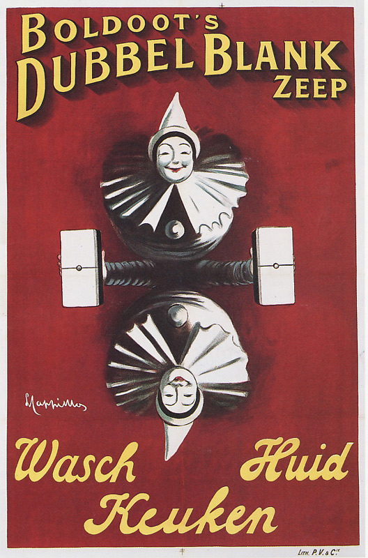 Lithographie publicitaire : Boldoot's Dubbel Blank Zeep