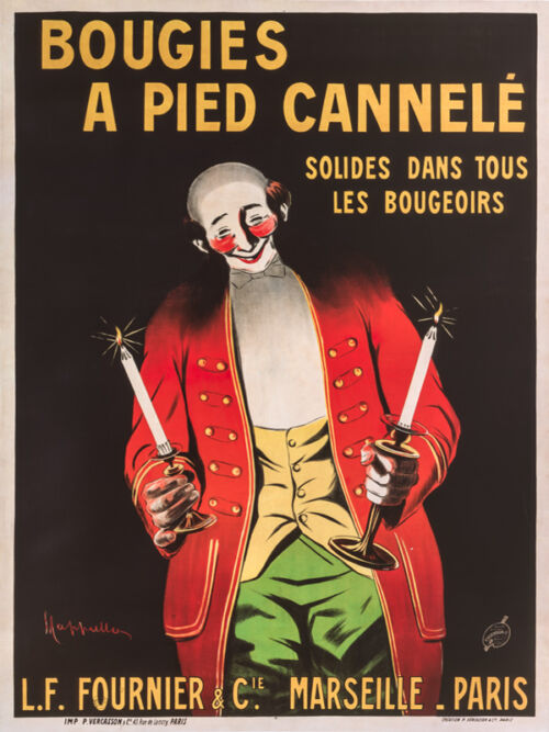 Lithographie publicitaire : Bougies à Pied Cannelé
