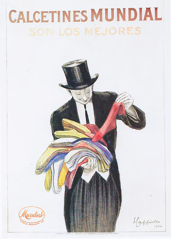 Advertising lithography: Calcetines Mundial