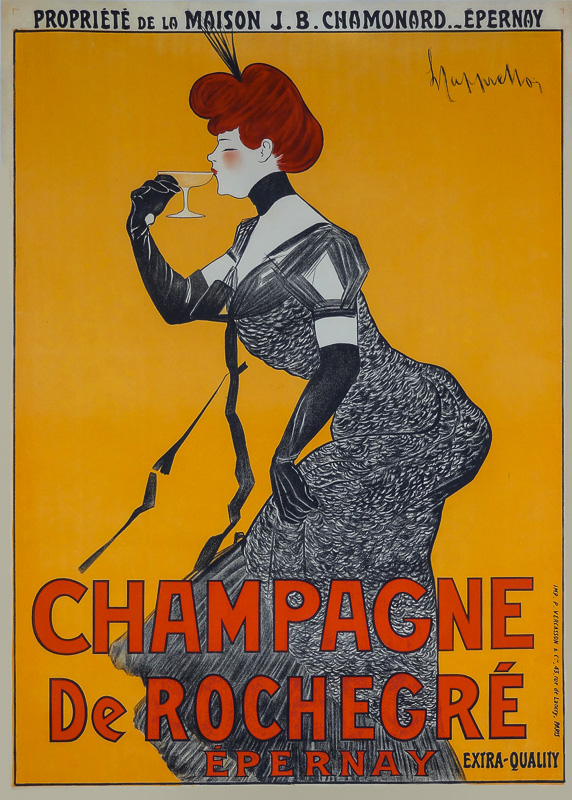 Advertising lithograph: Champagne de Rochegré
