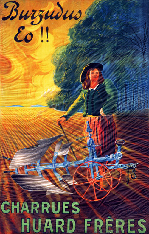 1914 - Un paysan vient de passer sa Brabant double type B dans son champ. Il en est très fier.