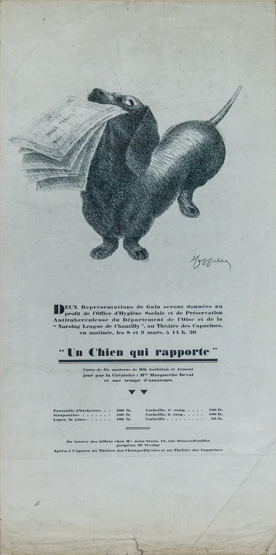 Lithographie publicitaire : Chien qui rapporte (Un)