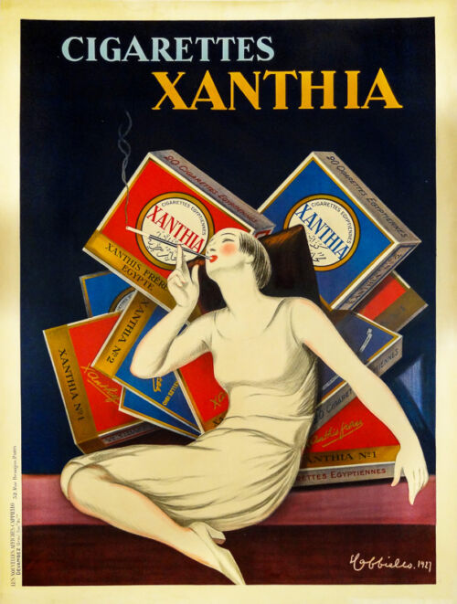 Lithographie publicitaire : Cigarettes Xanthia