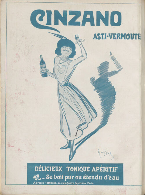 Lithographie publicitaire : Cinzano / Asti-Vermouth