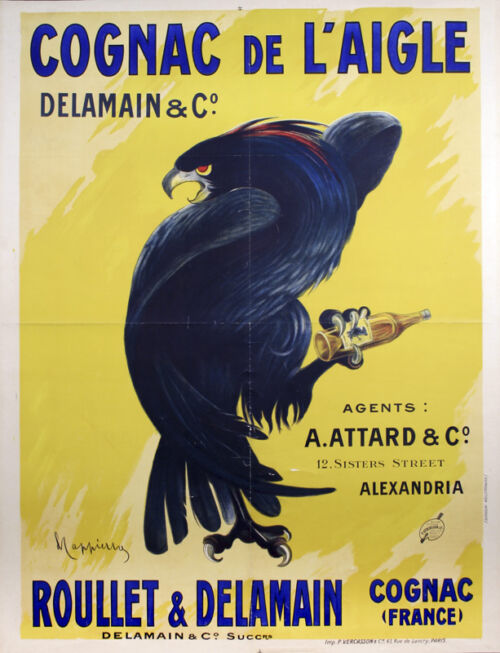 Lithographie publicitaire : Cognac de l'Aigle