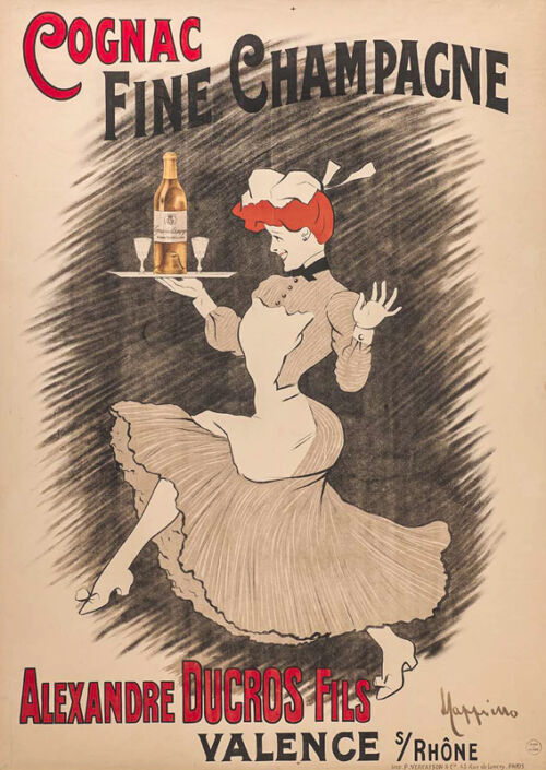Lithographie publicitaire : Cognac Fine Champagne