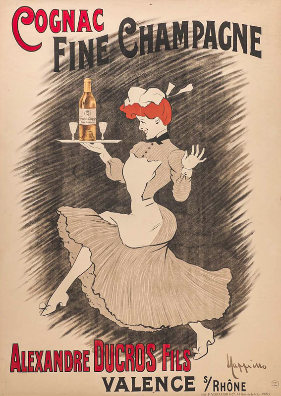 Lithographie publicitaire : Cognac Fine Champagne