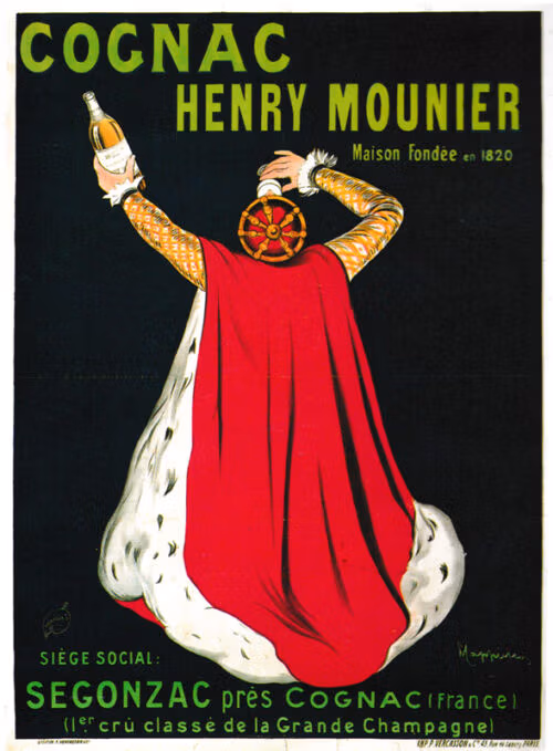 Lithographie publicitaire : Cognac Henri Mounier