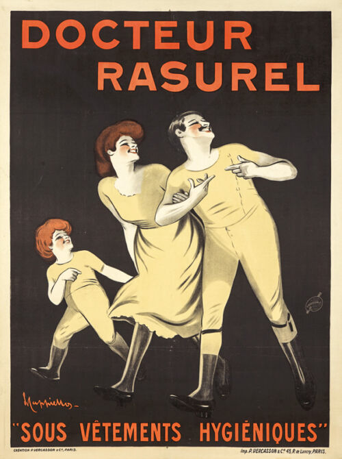 Lithographie publicitaire : Docteur Rasurel Sous-vêtements (1906)