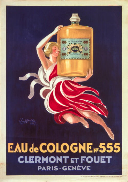 Lithographie publicitaire : Eau de Cologne N°555