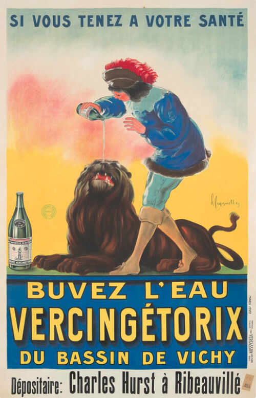 Lithographie publicitaire : Eau Vercingétorix