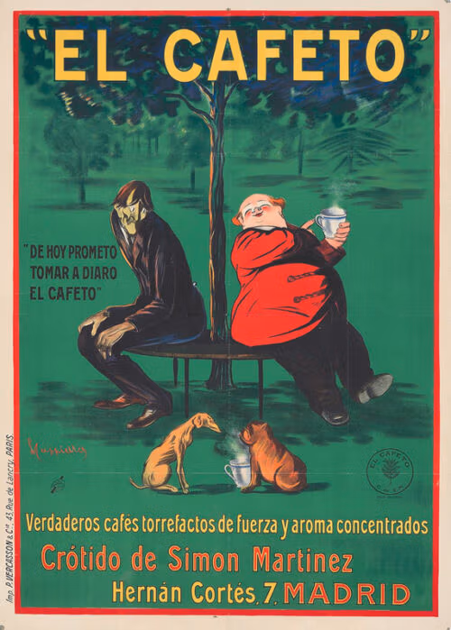 Advertising lithograph: El Cafeto