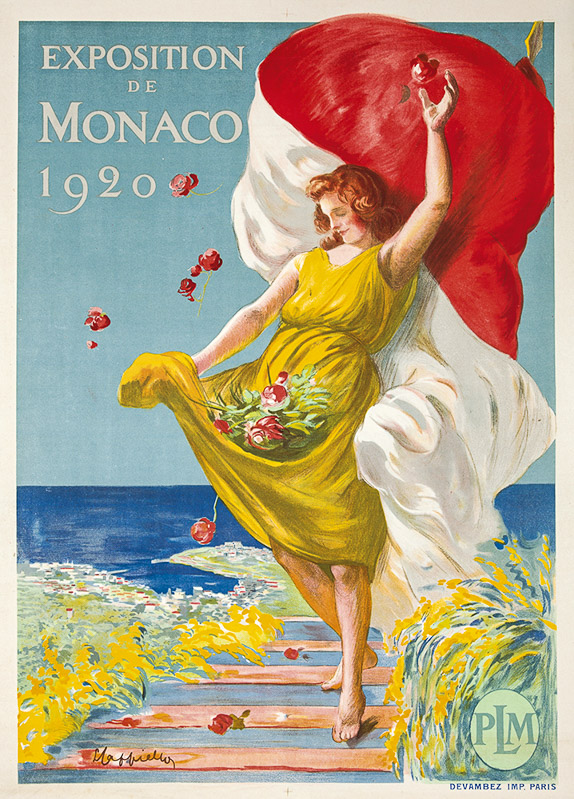 Lithographie publicitaire : Exposition de Monaco
