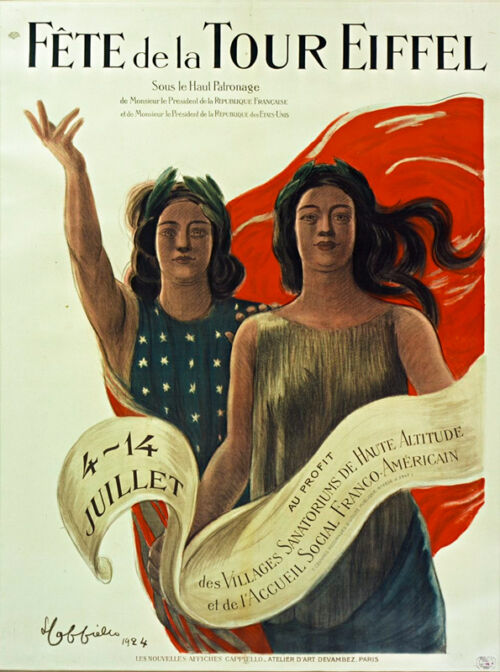 Lithographie publicitaire : Fête de la Tour Eiffel