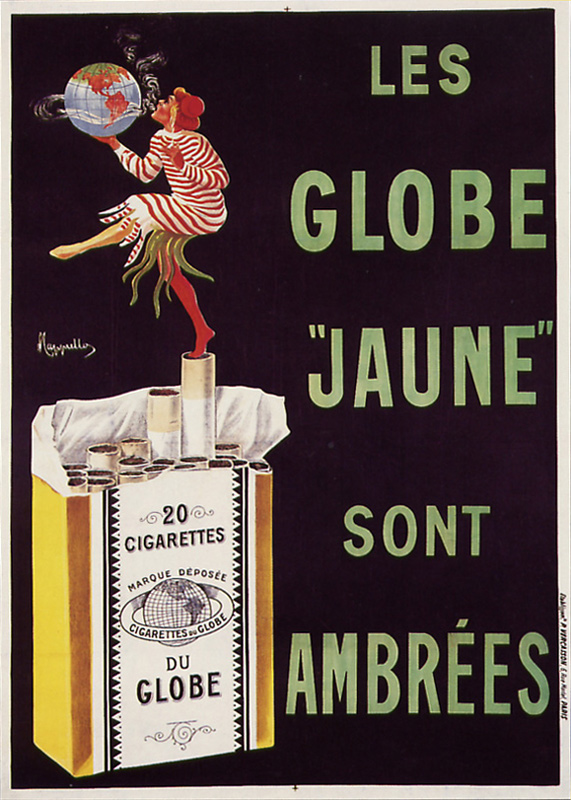 1913225Z2 : La même femme juchée sur une cigarette légèrement sortie de son paquet. - Leonetto Cappiello