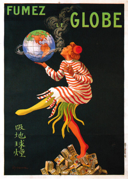 Lithographie publicitaire : Fumez le Globe