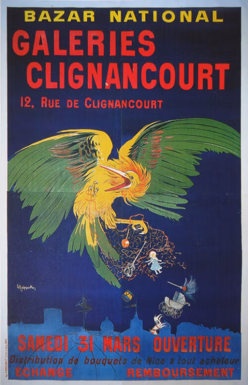 Lithographie publicitaire : Galeries Clignancourt