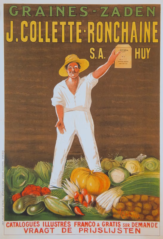 Lithographie publicitaire : Graines J. Collette-Ronchaine